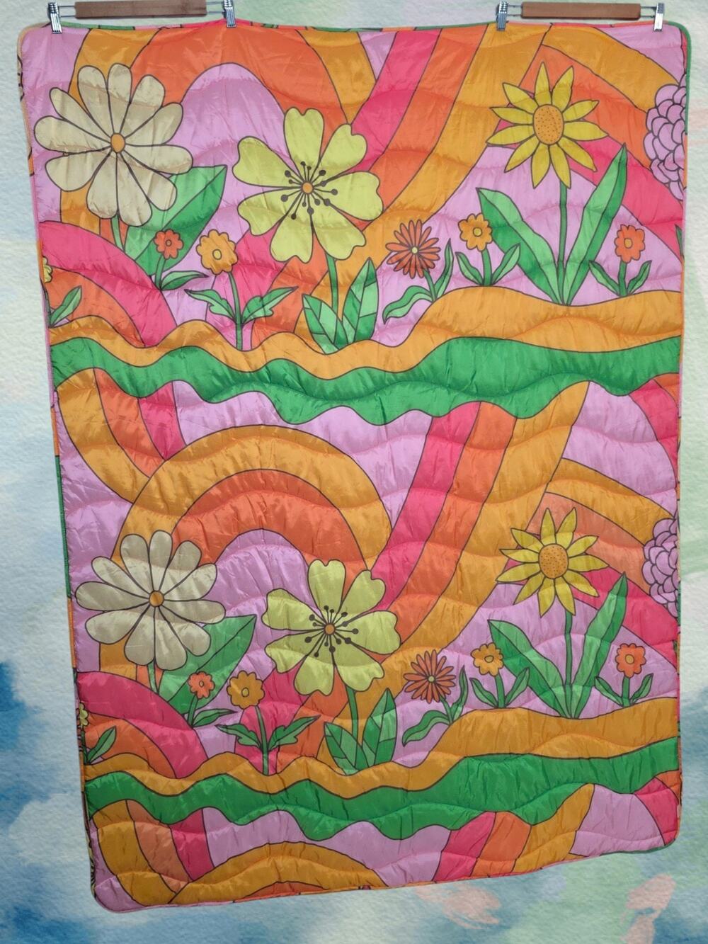 TOOT Talking Out Of Turn In The Groove Groovy Floral Puffy Blanket - 50x67